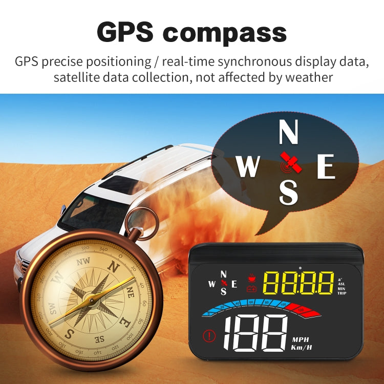 M16 Car HUD Head-up Display GPS Speed Meter Speed / Voltage - Head Up Display System by PMC TechLife | Online Shopping South Africa | PMC TechLife