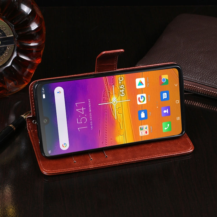 For Blackview BV9900 Pro idewei Crazy Horse Texture Horizontal Flip Leather Case with Holder & Card Slots & Wallet(Black) - More Brand by idewei | Online Shopping South Africa | PMC TechLife | Buy Now Pay Later Mobicred