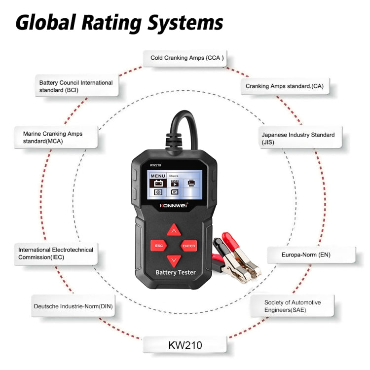 KONNWEI KW210 Car Battery Test Battery Capacity Resistance Battery Detector - Code Readers & Scan Tools by KONNWEI | Online Shopping South Africa | PMC TechLife | Buy Now Pay Later Mobicred