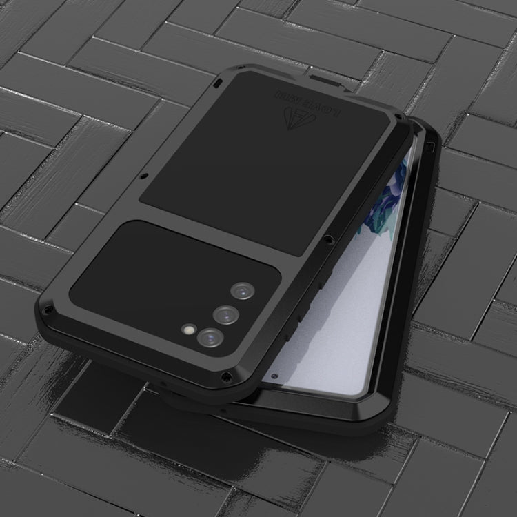 For Samsung Galaxy S20 FE LOVE MEI Metal Shockproof Waterproof Dustproof Protective Case with Glass(White) - free shipping - PMC TechLife - Order now!