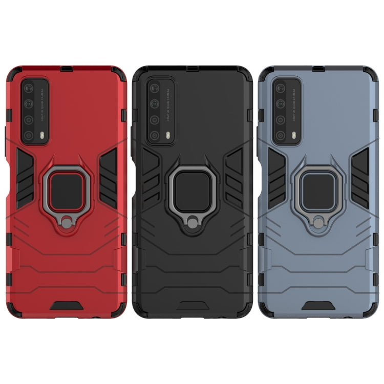 For Huawei P Smart (2021) PC + TPU Shockproof Protective Case with Magnetic Ring Holder(Blue) - free shipping - PMC TechLife - Order now!
