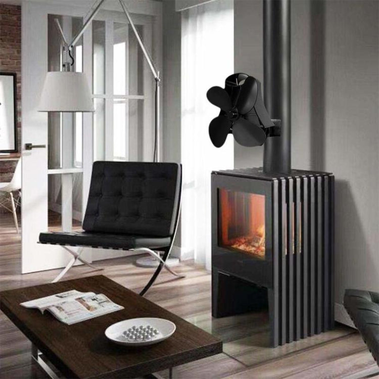 YL-105 4-Blade Aluminum Heat Powered Fireplace Stove Fan(Gold) - free shipping - PMC TechLife - Order now!