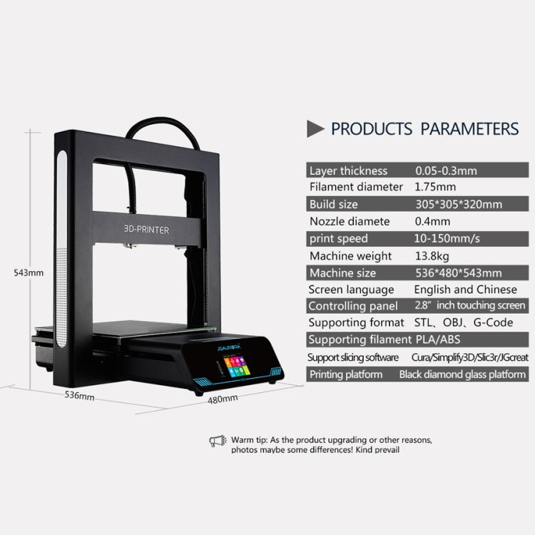 JGAURORA A5S Desktop High Precision Metal Plate Frame Three-Dimensional Physical 3D Printer - free shipping - PMC TechLife - Order now!