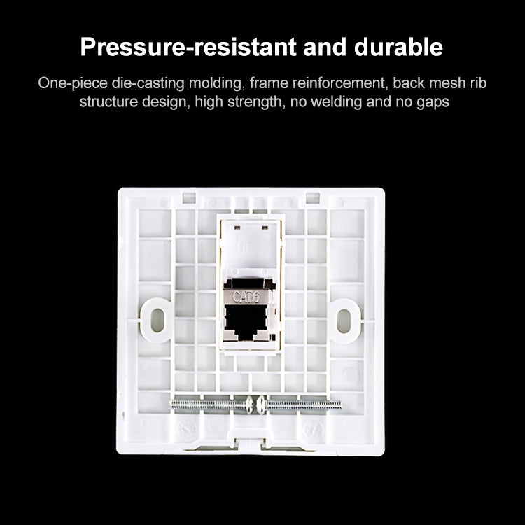 CAT.6 Shielded Pass-through Network Module, Single Port Panel + Shielded Pass-through(White) - Lan Cable and Tools by PMC TechLife | Online Shopping South Africa | PMC TechLife | Buy Now Pay Later Mobicred