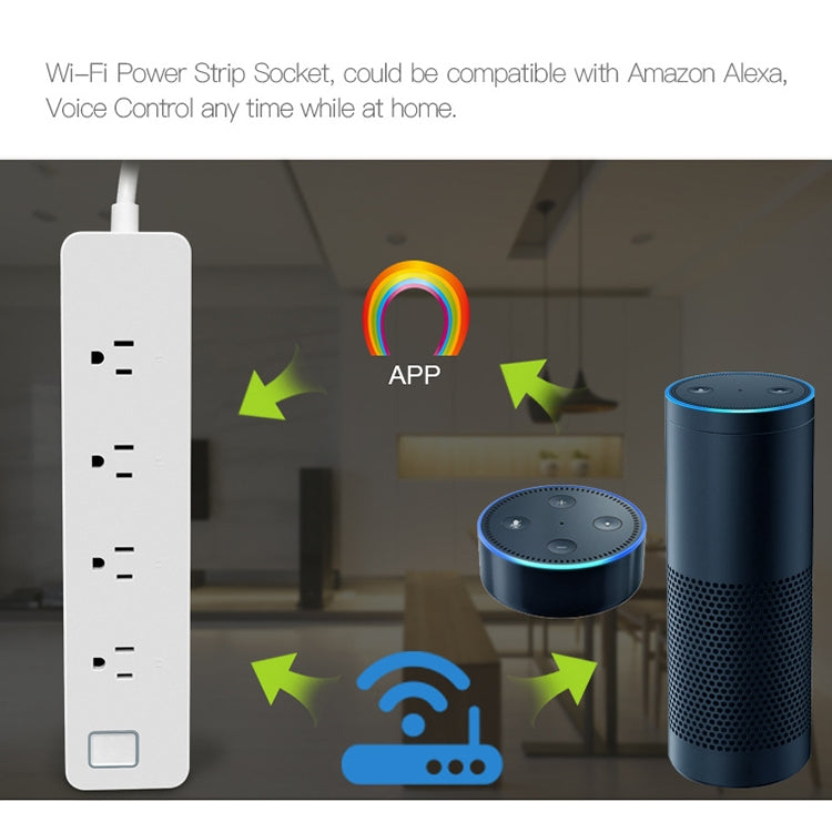 10A Home Smart WiFi Power Strip Surge Protector 4 Outlet Wireless Power Extension Socket, Support APP Operation & Timing Switch, US Plug - Smart Socket by PMC Jewellery | Online Shopping South Africa | PMC Jewellery