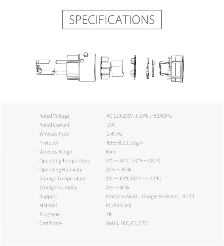 NEO NAS-WR07W WiFi FR Smart Power Plug,with Remote Control Appliance Power ON/OFF via App & Timing function - International Plug Adaptor by NEO | Online Shopping South Africa | PMC Jewellery