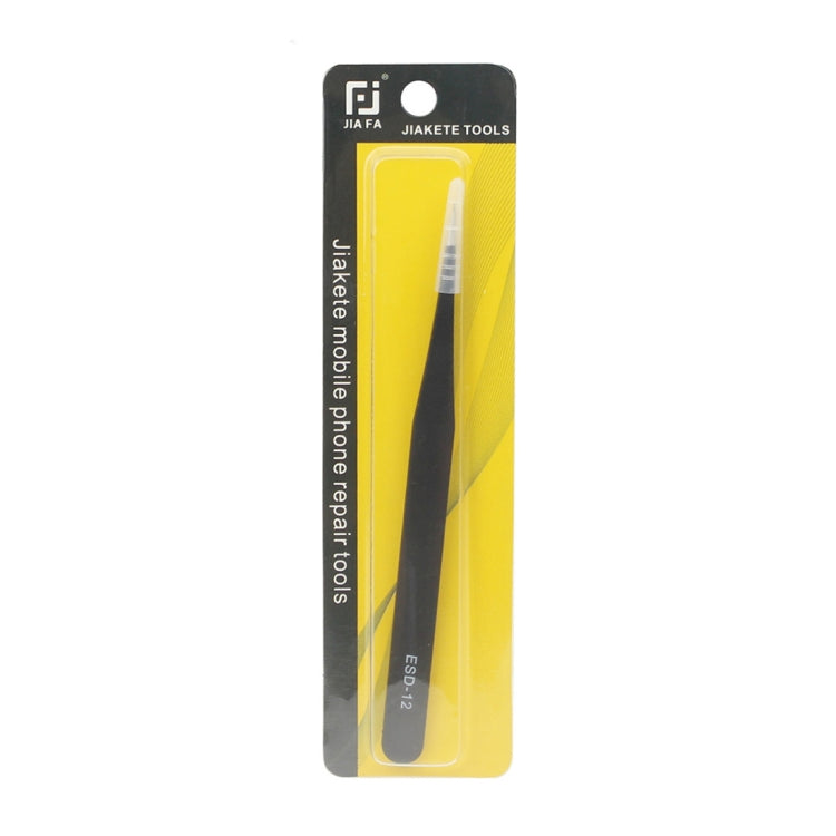 JIAFA JF-603 Straight Tip Tweezers (Black) - Tweezers by JIAFA | Online Shopping South Africa | PMC Jewellery