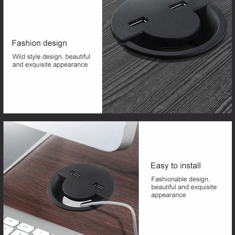 60mm Desktop Outlet USB Cable Wire Hole Cover Round Winder Holder - Cable Organizer by PMC TechLife | Online Shopping South Africa | PMC TechLife