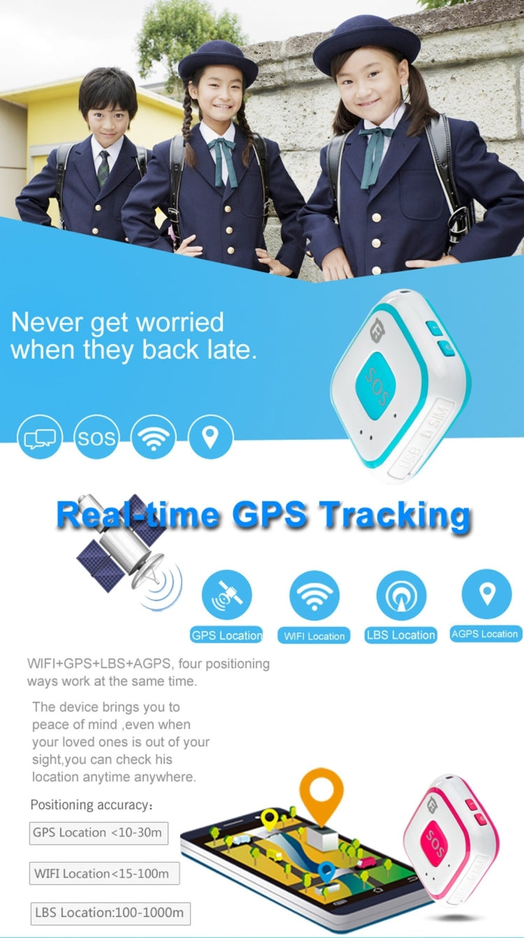 REACHFAR V28 Necklace Style GSM Mini LBS WiFi AGPS Tracker SOS Communicator(Black) - free shipping - PMC TechLife - Order now!