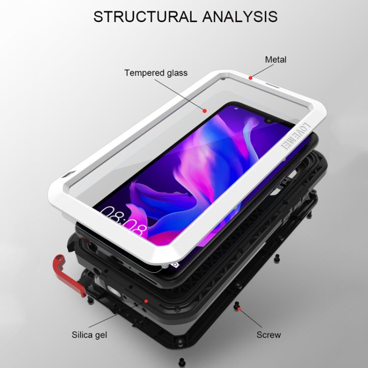 LOVE MEI Powerful Dustproof Shockproof Splashproof Metal + Silicone Combination Case for Huawei P30 Lite (Black) - free shipping - PMC TechLife - Order now!