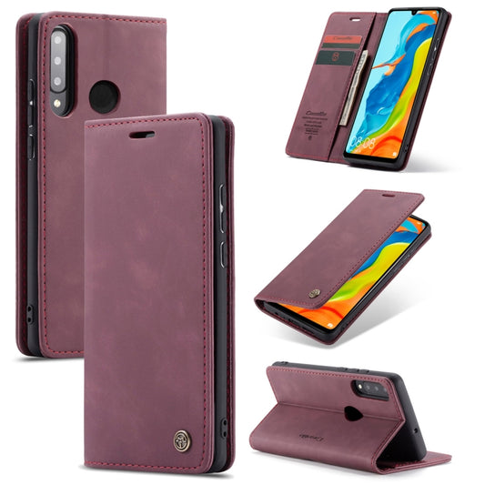 CaseMe-013 Multifunctional Retro Frosted Horizontal Flip Leather Case for Huawei P30 Lite, with Card Slot & Holder & Wallet (Wine Red) - Huawei Cases by CaseMe | Online Shopping South Africa | PMC Jewellery | Buy Now Pay Later Mobicred