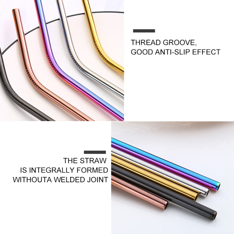 4pcs Reusable Stainless Steel Drinking Straw + Cleaner Brush Set Kit,  215*6mm(Rose Gold) - free shipping - PMC TechLife - Order now!