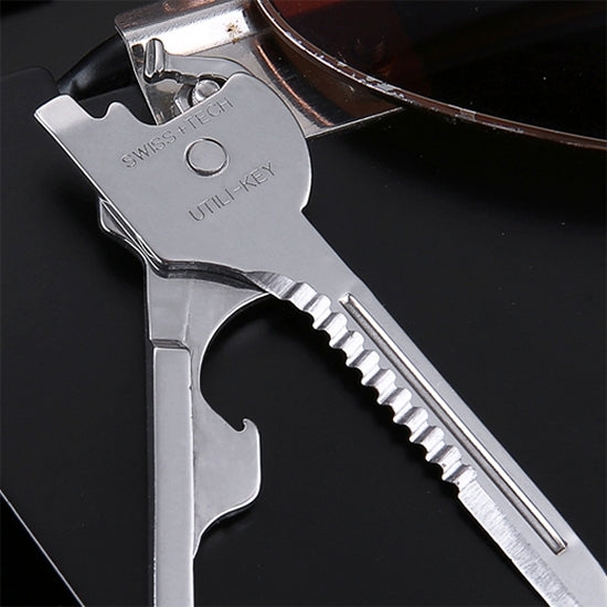 SWISS+TECH Stainless Steel 6 in 1 Multi-function Outdoor Key Chain, Foldable Mini Tools Key Ring - Mountaineering Outfit by PMC TechLife | Online Shopping South Africa | PMC TechLife