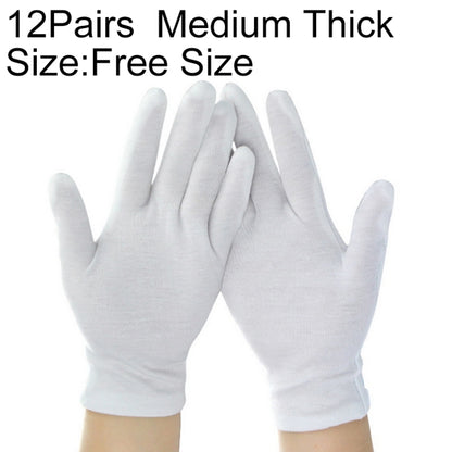 12 Pairs Pure Cotton Working Gloves, Medium Thick Size：Free Size - Safety Gloves by PMC Jewellery | Online Shopping South Africa | PMC Jewellery | Buy Now Pay Later Mobicred