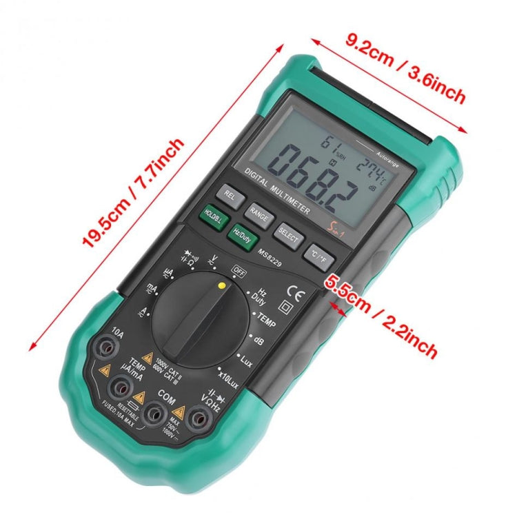 BSIDE MS8229 Digital Multimeter LUX Noise Meter Temperature Humidity Tester - Digital Multimeter by BSIDE | Online Shopping South Africa | PMC Jewellery | Buy Now Pay Later Mobicred