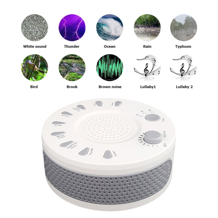 White Noise Machine Sleep Aid Device Improves Sleeping with Nine Timed Music(White) - Massage & Relaxation by PMC Jewellery | Online Shopping South Africa | PMC Jewellery