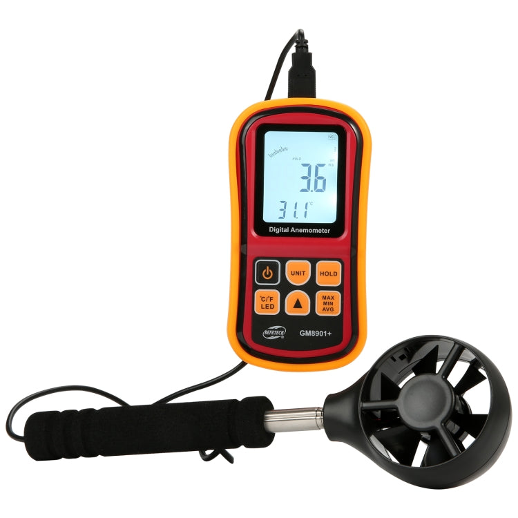 BENETECH GM8901+ High Accuracy Anemometer Wind Speed Gauge Temperature Measure Digital LCD Display Meter Measuring Tool - Tachometers & Anemometer by BENETECH | Online Shopping South Africa | PMC Jewellery | Buy Now Pay Later Mobicred