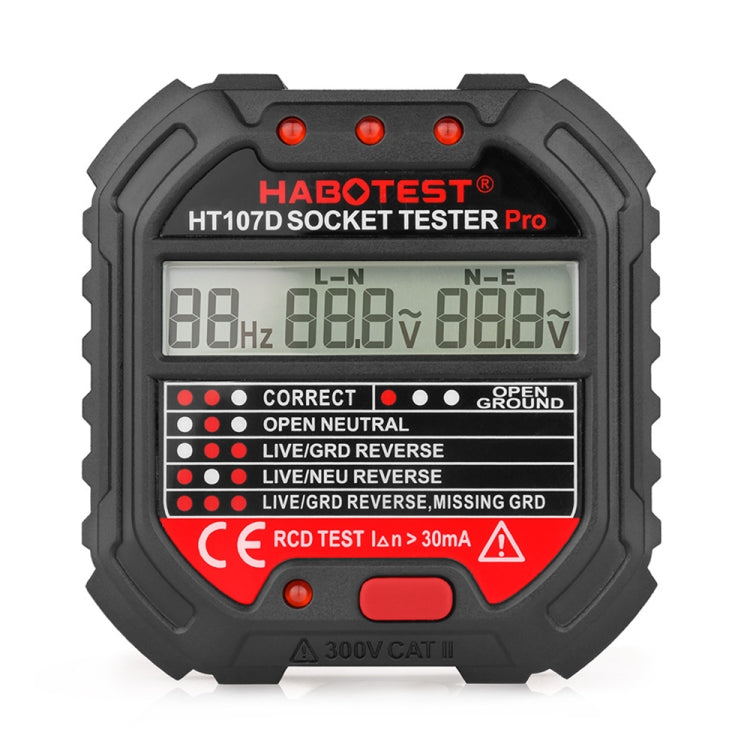 HABOTEST HT107D Multifunctional Digital Display Socket Tester (UK Plug) - free shipping - PMC TechLife - Order now!