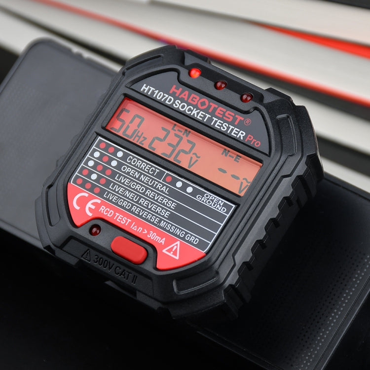 HABOTEST HT107D Multifunctional Digital Display Socket Tester (UK Plug) - free shipping - PMC TechLife - Order now!