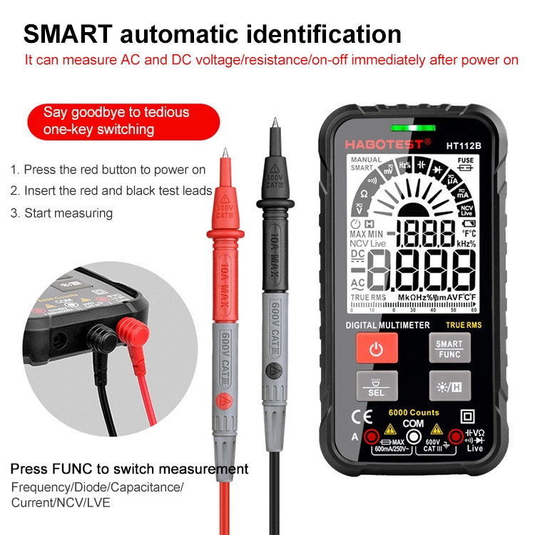 HABOTEST HT112B Mini Digital Display High-precision Multimeter - free shipping - PMC TechLife - Order now!