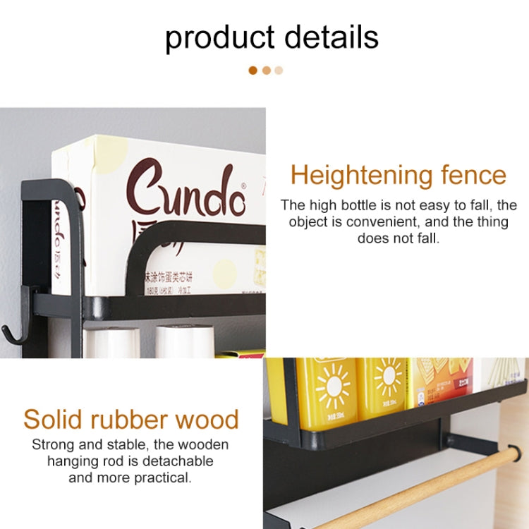 Kitchen Single Layer Magnetic Refrigerator Rack Storage Holder (Black) - free shipping - PMC TechLife - Order now!