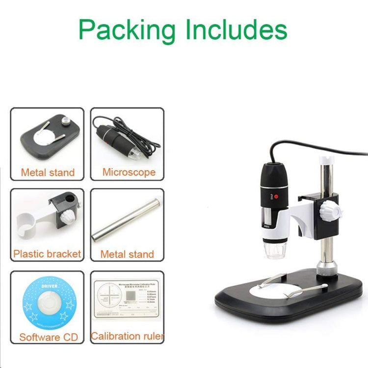 DMS-MDS800 40X-1600X Magnifier 2.0MP Image Sensor USB Digital Microscope with 8 LEDs & Professional Stand - free shipping - PMC TechLife - Order now!