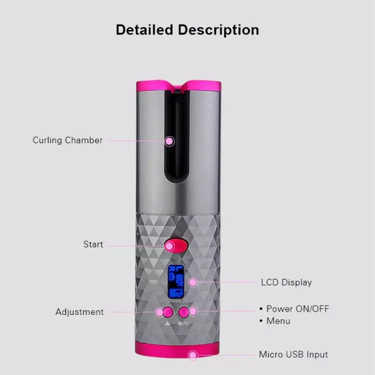 USB Charging Automatic Hair Curler Portable Mini Wireless Multi-function Curling Iron with LCD Display (White) - Hair Curler by PMC TechLife | Online Shopping South Africa | PMC TechLife | Buy Now Pay Later Mobicred