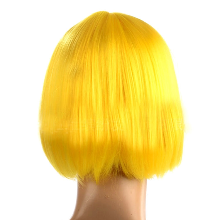 Party Cosplay Headwear Straight Short PET Wigs For Female(Dark Gold) - Wigs by PMC Jewellery | Online Shopping South Africa | PMC Jewellery