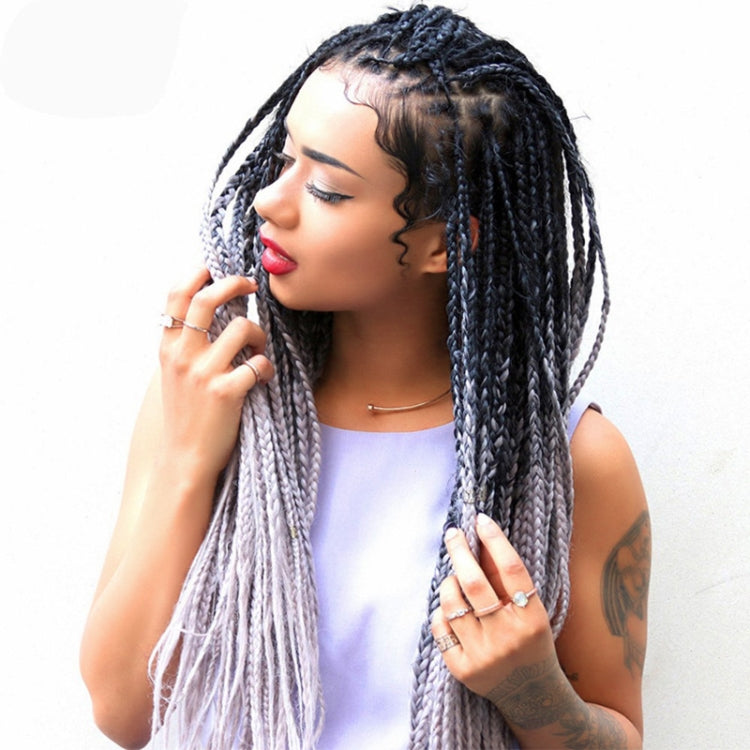 Fashion Color Gradient Individual Braid Wigs Chemical Fiber Big Braids, Length: 60cm(41 Black+Light Green) - Wigs by PMC Jewellery | Online Shopping South Africa | PMC Jewellery