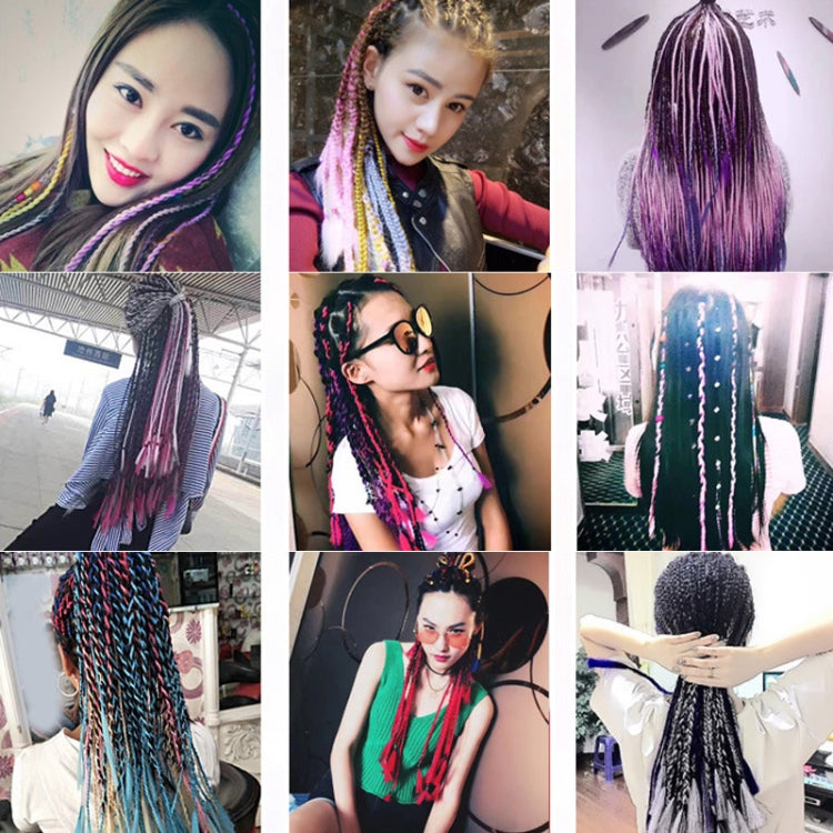 Fashion Color Gradient Individual Braid Wigs Chemical Fiber Big Braids, Length: 60cm(41 Black+Light Green) - Wigs by PMC Jewellery | Online Shopping South Africa | PMC Jewellery