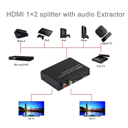 HDMI 1x2 Splitter with Audio Extractor, Support 5.1CH / 2CH, 4Kx2K, 3D - Splitter by PMC Jewellery | Online Shopping South Africa | PMC Jewellery
