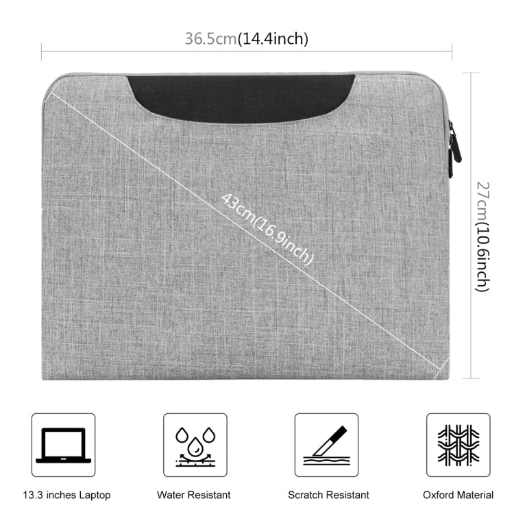 HAWEEL 13.3 inch Laptop Handbag, For Macbook, Samsung, Lenovo, Sony, DELL Alienware, CHUWI, ASUS, HP, 13.3 inch and Below Laptops(Grey) - 13.3 inch by HAWEEL | Online Shopping South Africa | PMC Jewellery | Buy Now Pay Later Mobicred