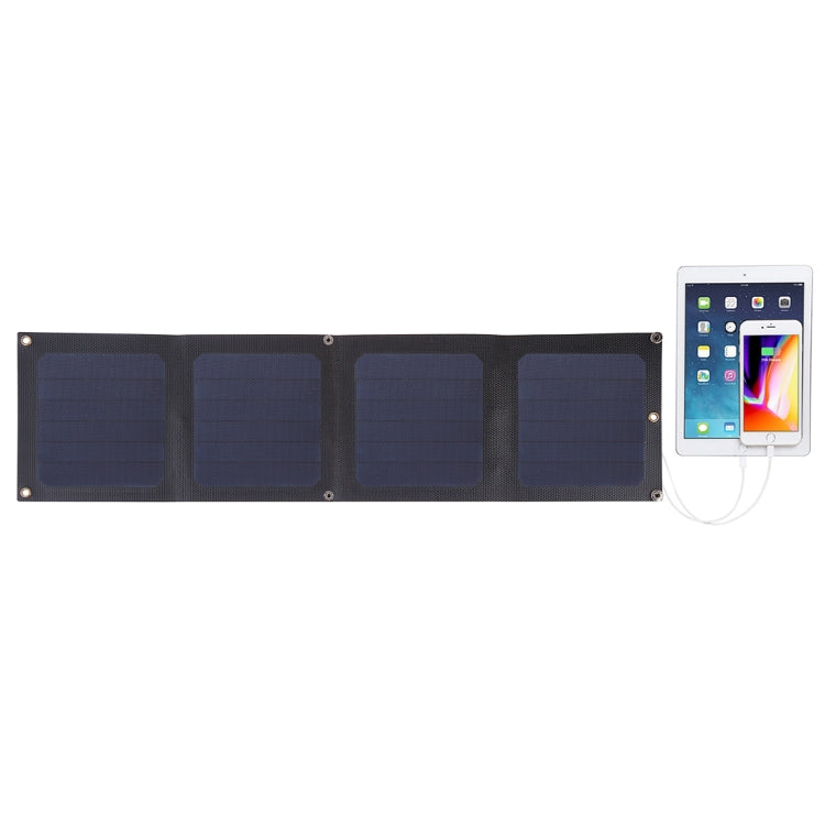 HAWEEL 14W 4-Fold ETFE Solar Panel Charger with 5V / 2.1A Max Dual USB Ports, Support QC3.0 and AFC(Black) - Charger by HAWEEL | Online Shopping South Africa | PMC Jewellery | Buy Now Pay Later Mobicred