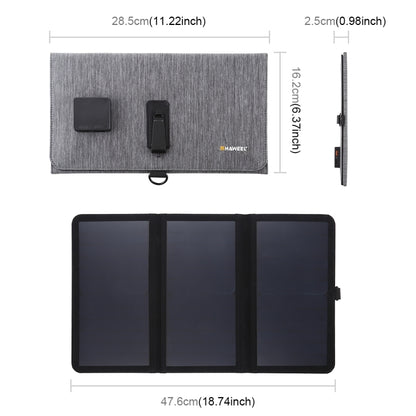 HAWEEL 21W Ultrathin 3-Fold Foldable 5V / 3A Solar Panel Charger with Dual USB Ports, Support QC3.0 and AFC(Black) - Charger by HAWEEL | Online Shopping South Africa | PMC Jewellery | Buy Now Pay Later Mobicred