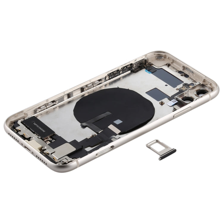 Battery Back Cover Assembly (with Side Keys & Power Button + Volume Button Flex Cable & Wireless Charging Module & Motor & Charging Port & Speaker Ringer Buzzer & Card Tray & Camera Lens Cover) for iPhone 11(White) - Back Cover by PMC TechLife | Online Shopping South Africa | PMC TechLife