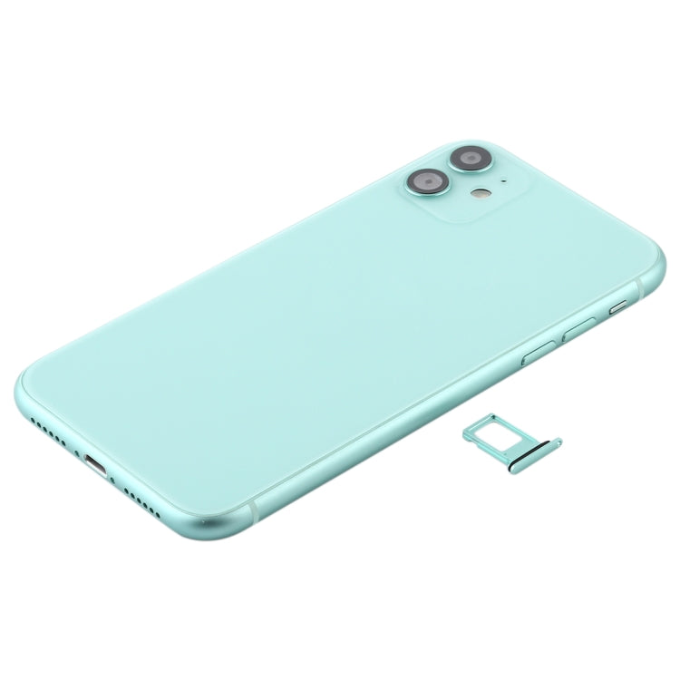 Battery Back Cover (with Side Keys & Card Tray & Power + Volume Flex Cable & Wireless Charging Module) for iPhone 11(Green) - Back Cover by PMC TechLife | Online Shopping South Africa | PMC TechLife