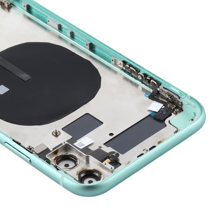 Battery Back Cover (with Side Keys & Card Tray & Power + Volume Flex Cable & Wireless Charging Module) for iPhone 11(Green) - Back Cover by PMC TechLife | Online Shopping South Africa | PMC TechLife