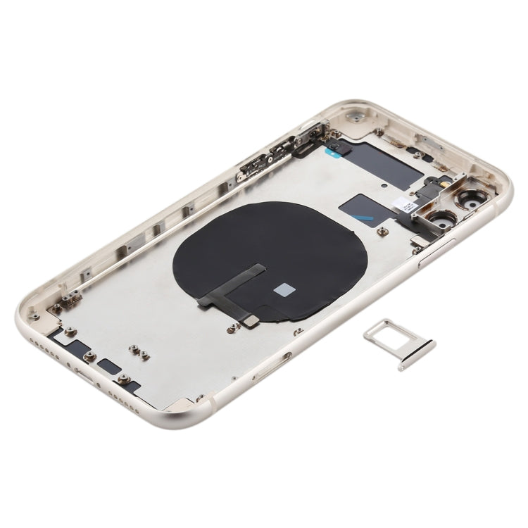 Battery Back Cover (with Side Keys & Card Tray & Power + Volume Flex Cable & Wireless Charging Module) for iPhone 11(White) - Back Cover by PMC TechLife | Online Shopping South Africa | PMC TechLife
