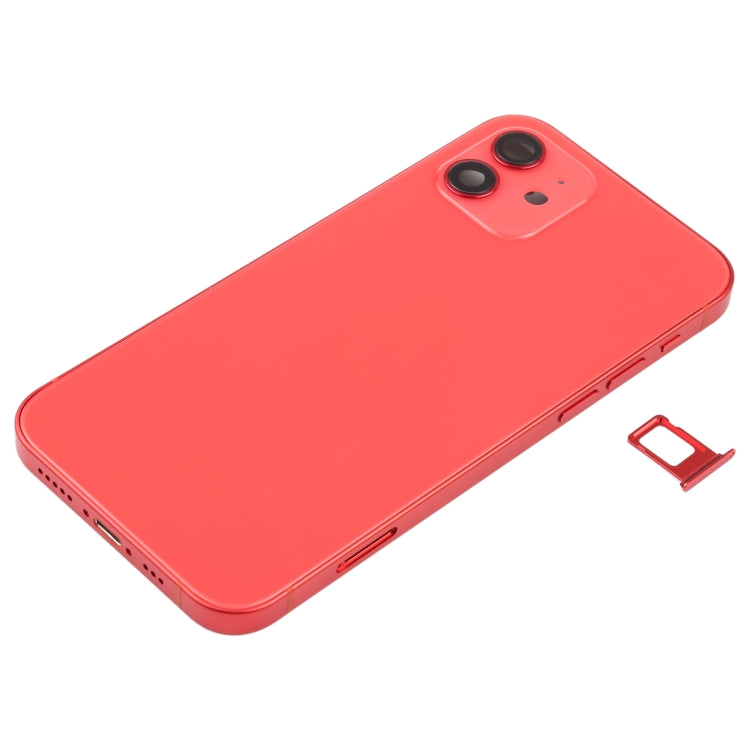 Battery Back Cover (with Side Keys & Card Tray & Power + Volume Flex Cable & Wireless Charging Module) for iPhone 12(Red) - Back Cover by PMC TechLife | Online Shopping South Africa | PMC TechLife