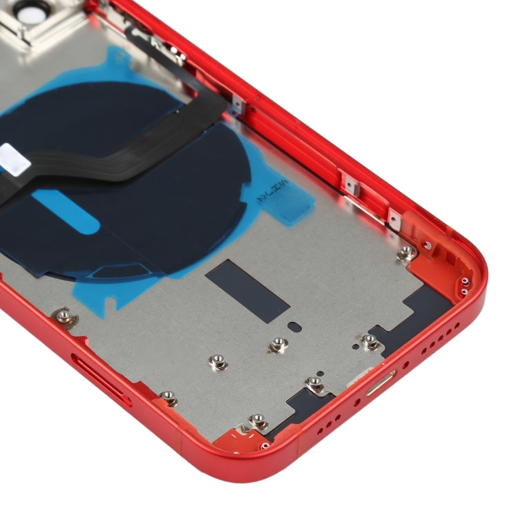 Battery Back Cover (with Side Keys & Card Tray & Power + Volume Flex Cable & Wireless Charging Module) for iPhone 12(Red) - Back Cover by PMC TechLife | Online Shopping South Africa | PMC TechLife