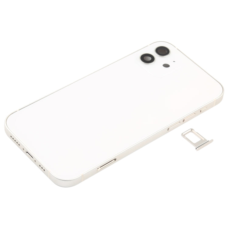 Battery Back Cover (with Side Keys & Card Tray & Power + Volume Flex Cable & Wireless Charging Module) for iPhone 12(White) - Back Cover by PMC TechLife | Online Shopping South Africa | PMC TechLife | Buy Now Pay Later Mobicred