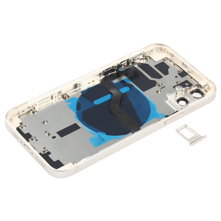 Battery Back Cover (with Side Keys & Card Tray & Power + Volume Flex Cable & Wireless Charging Module) for iPhone 12(White) - Back Cover by PMC TechLife | Online Shopping South Africa | PMC TechLife | Buy Now Pay Later Mobicred