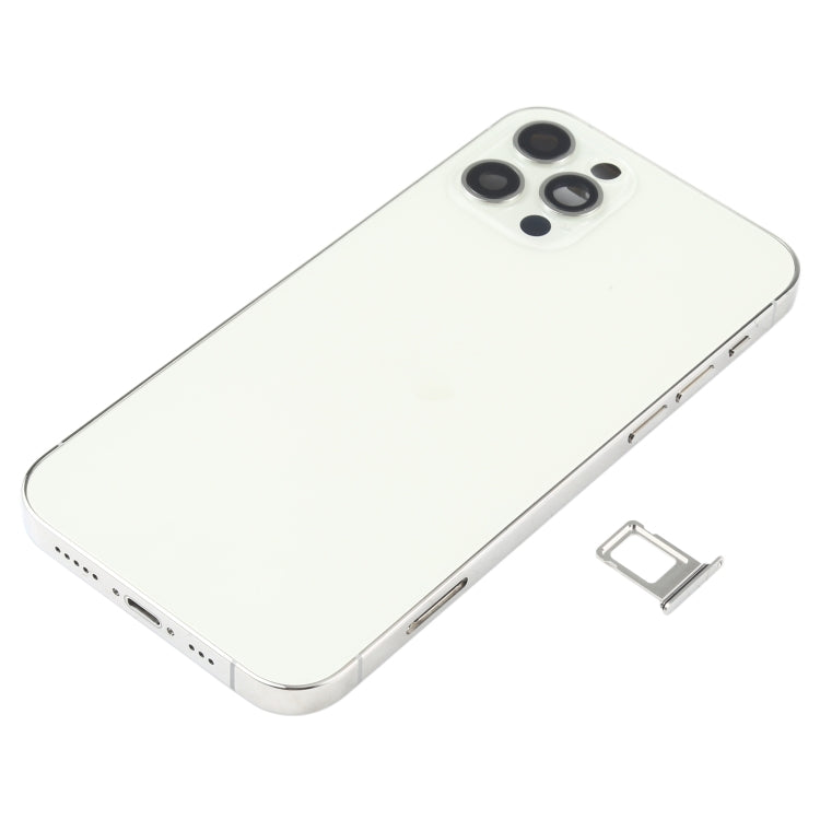 Battery Back Cover Assembly (with Side Keys & Speaker Ringer Buzzer & Motor & Camera Lens & Card Tray & Power Button + Volume Button + Charging Port & Wireless Charging Module) for iPhone 12 Pro(White) - Back Cover by PMC TechLife | Online Shopping South Africa | PMC TechLife