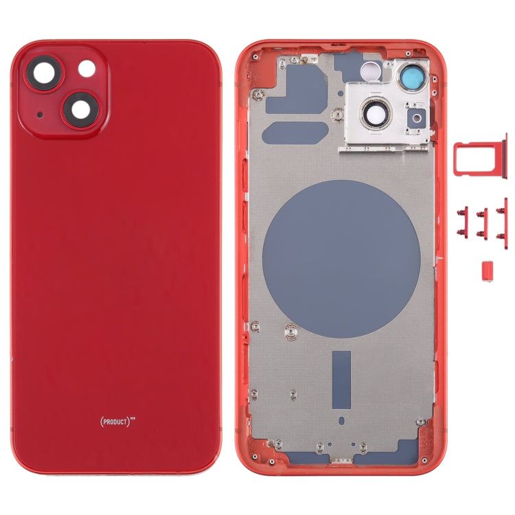 Back Housing Cover with SIM Card Tray & Side  Keys & Camera Lens for iPhone 13(Red) - Back Cover by PMC TechLife | Online Shopping South Africa | PMC TechLife