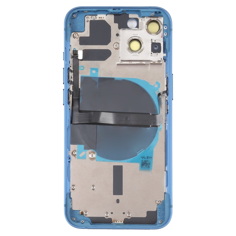 For iPhone 13 Battery Back Cover with Side Keys & Card Tray & Power + Volume Flex Cable & Wireless Charging Module(Blue) - Back Cover by PMC TechLife | Online Shopping South Africa | PMC TechLife