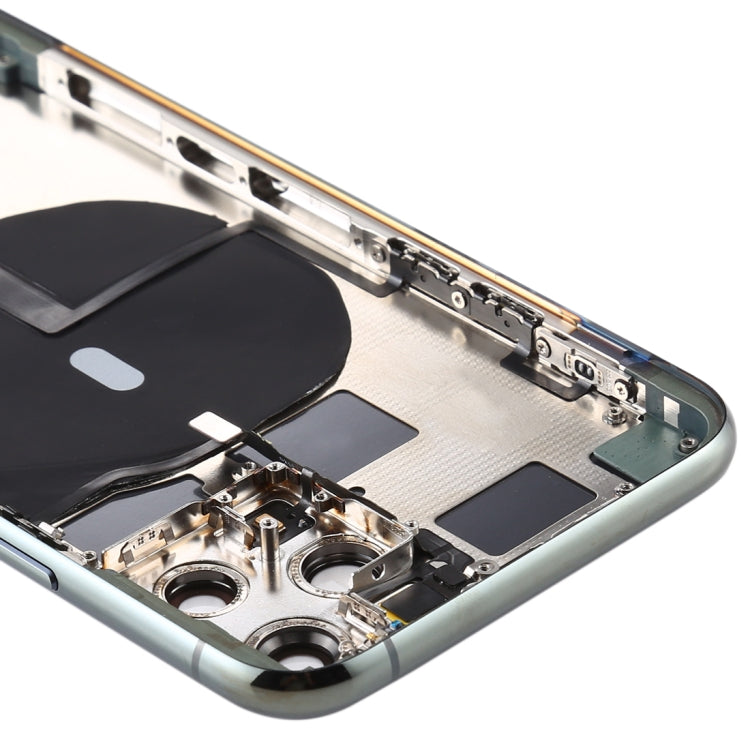 Battery Back Cover (with Side Keys & Card Tray & Power + Volume Flex Cable & Wireless Charging Module) for iPhone 11 Pro Max(Green) - Back Cover by PMC TechLife | Online Shopping South Africa | PMC TechLife