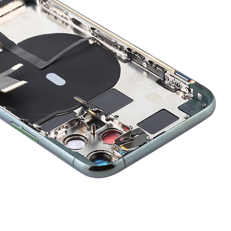 Battery Back Cover Assembly (with Side Keys & Power Button + Volume Button Flex Cable & Wireless Charging Module & Motor & Charging Port & Speaker Ringer Buzzer & Card Tray & Camera Lens Cover) for iPhone 11 Pro Max(Green) - Back Cover by PMC TechLife | Online Shopping South Africa | PMC TechLife