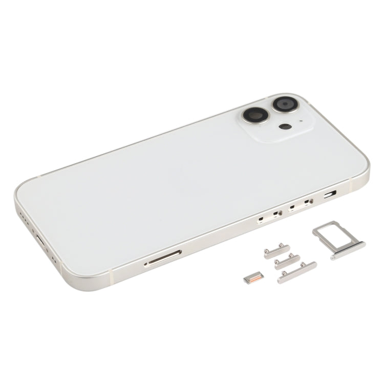 Back Housing Cover with SIM Card Tray & Side  Keys & Camera Lens for iPhone 12 mini(White) - free shipping - PMC TechLife - Order now!
