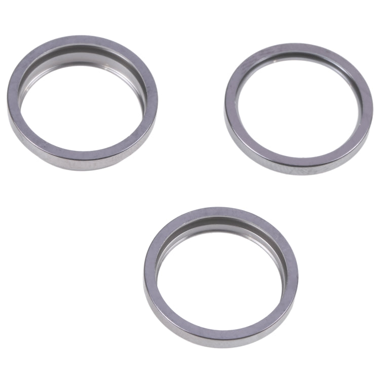 For iPhone 14 Pro Max 3PCS Rear Camera Glass Lens Metal Outside Protector Hoop Ring(Grey) - Camera Series by PMC TechLife | Online Shopping South Africa | PMC TechLife | Buy Now Pay Later Mobicred