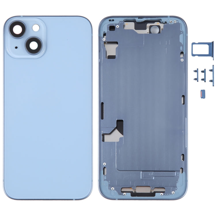 For iPhone 14 Battery Back Cover with Middle Frame / Side Keys(Blue) -  by PMC TechLife | Online Shopping South Africa | PMC TechLife